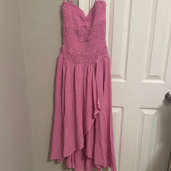 Free People Sparkling Drop-Waist Moment Midi Dress Pink M - Picture 2 of 10